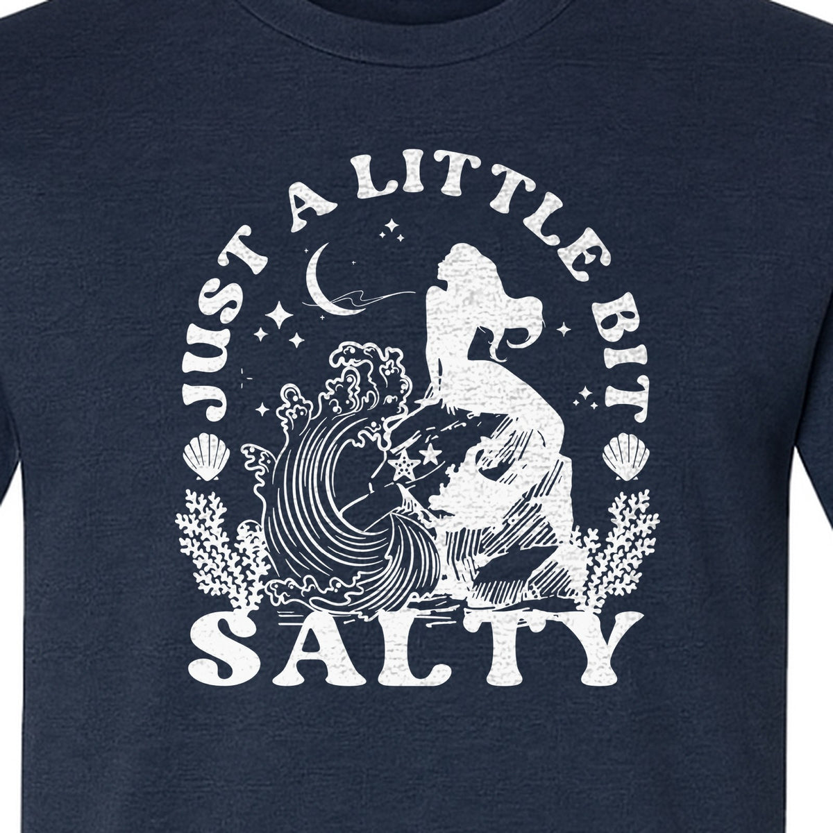 Mermaid T-Shirt, Just a Little Bit Salty Beach Graphic Tee for Bridal Party and Girls Trip Gifts