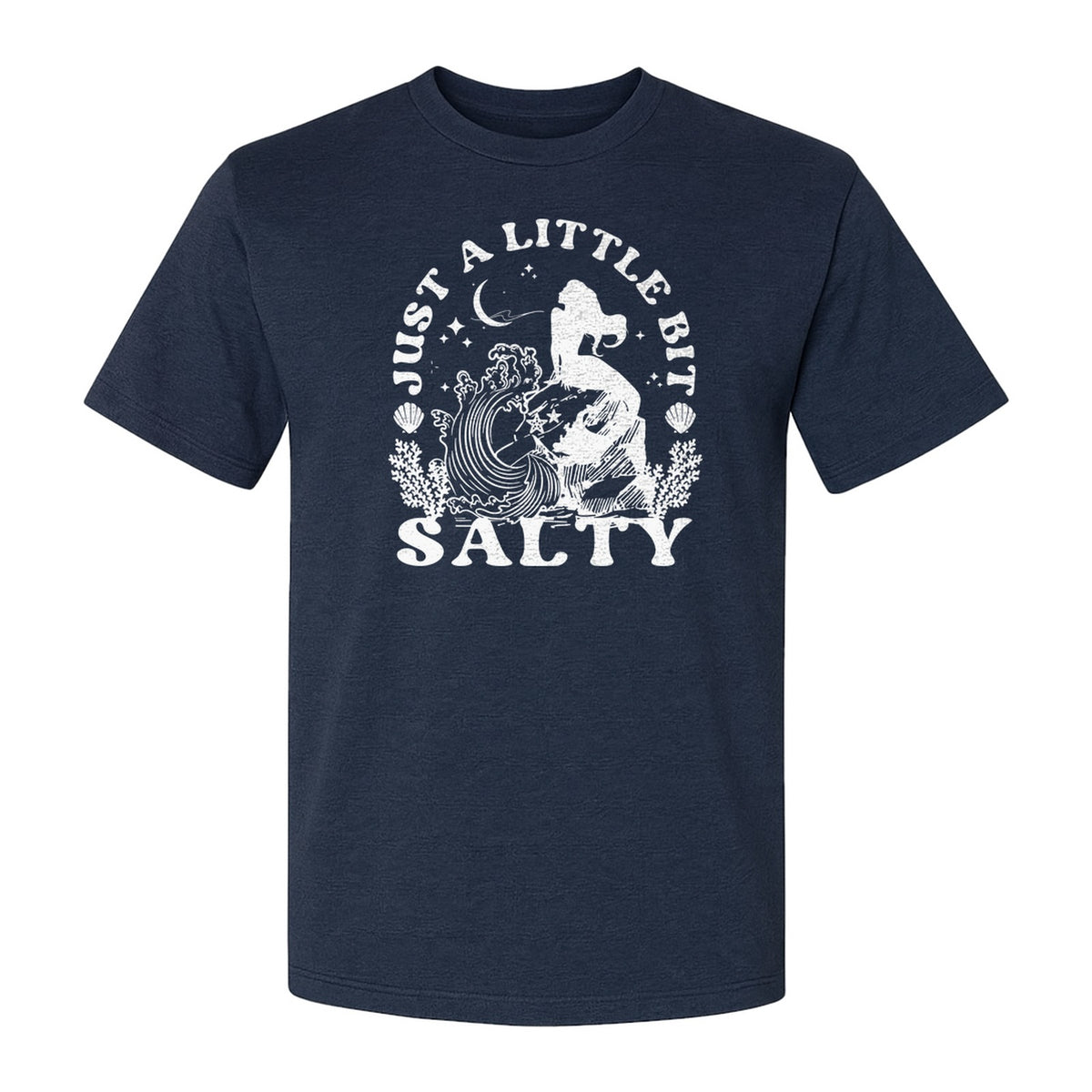 Mermaid T-Shirt, Just a Little Bit Salty Beach Graphic Tee for Bridal Party and Girls Trip Gifts