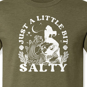 Mermaid T-Shirt, Just a Little Bit Salty Beach Graphic Tee for Bridal Party and Girls Trip Gifts
