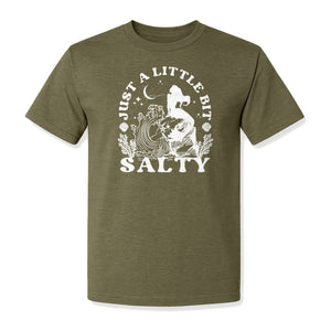 Mermaid T-Shirt, Just a Little Bit Salty Beach Graphic Tee for Bridal Party and Girls Trip Gifts