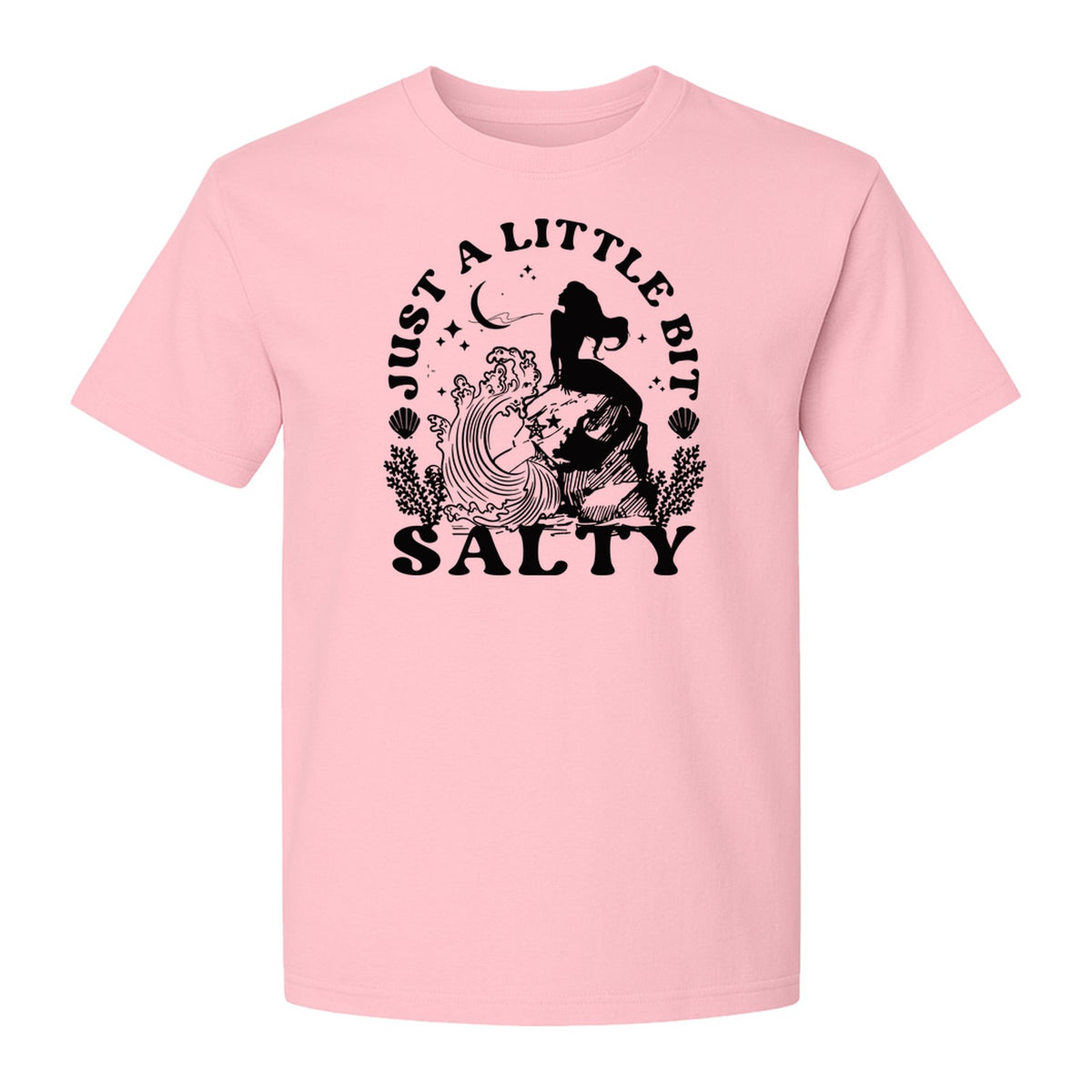 Mermaid T-Shirt, Just a Little Bit Salty Beach Graphic Tee for Bridal Party and Girls Trip Gifts