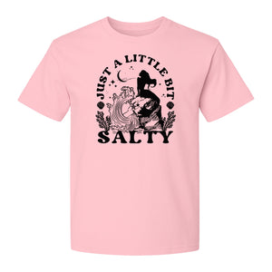 Mermaid T-Shirt, Just a Little Bit Salty Beach Graphic Tee for Bridal Party and Girls Trip Gifts