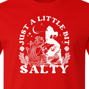 Mermaid T-Shirt, Just a Little Bit Salty Beach Graphic Tee for Bridal Party and Girls Trip Gifts