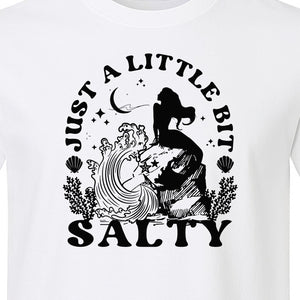Mermaid T-Shirt, Just a Little Bit Salty Beach Graphic Tee for Bridal Party and Girls Trip Gifts