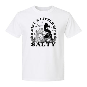 Mermaid T-Shirt, Just a Little Bit Salty Beach Graphic Tee for Bridal Party and Girls Trip Gifts