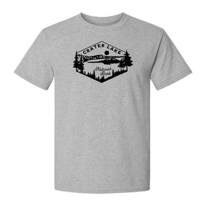 Crater Lake National Park T-Shirt, Oregon Mountain Hiking Graphic for Outdoor Lovers and Campers