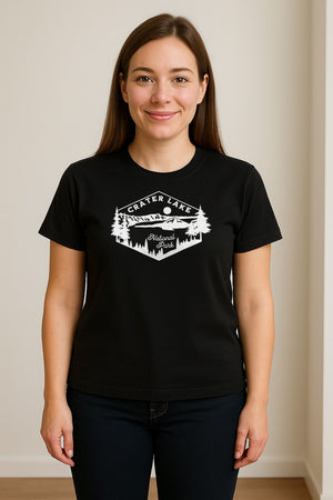 Crater Lake National Park T-Shirt, Oregon Mountain Hiking Graphic for Outdoor Lovers and Campers