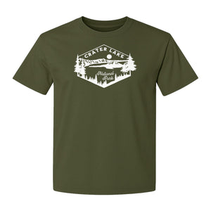 Crater Lake National Park T-Shirt, Oregon Mountain Hiking Graphic for Outdoor Lovers and Campers