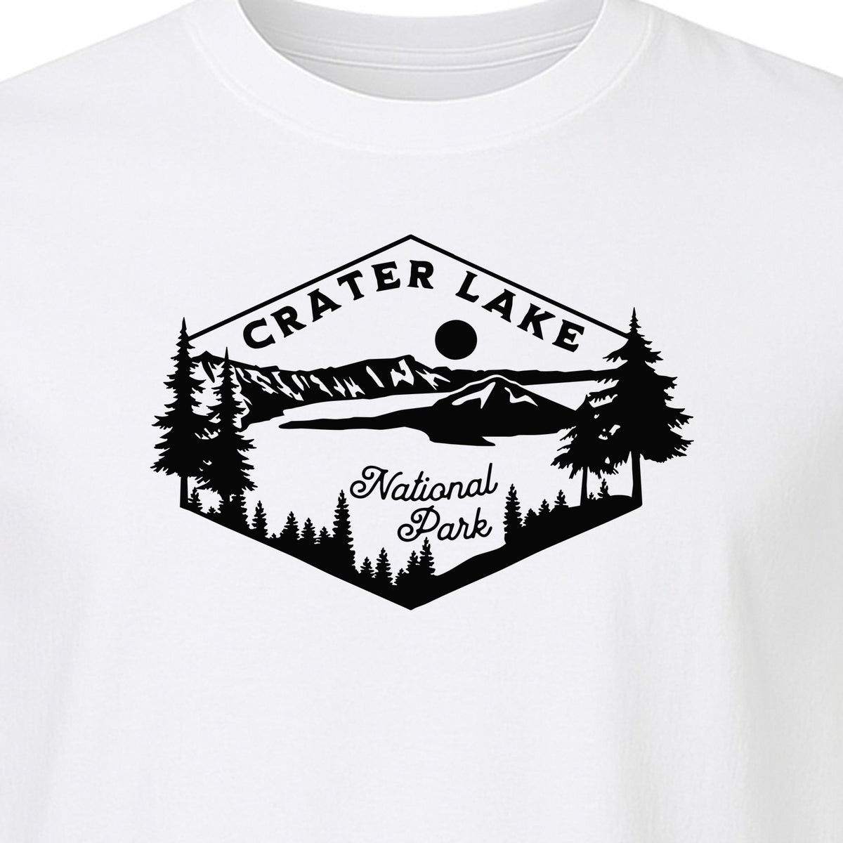 Crater Lake National Park T-Shirt, Oregon Mountain Hiking Graphic for Outdoor Lovers and Campers