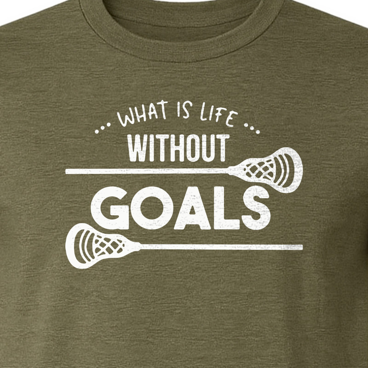 Lacrosse T-Shirt, What Is Life Without Goals Crossed Stick Graphic for Players, Moms, Coaches and Fans