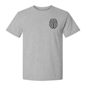 Brain Anatomy T-Shirt, Minimal Left Chest Graphic for Neurologists and Medical Students