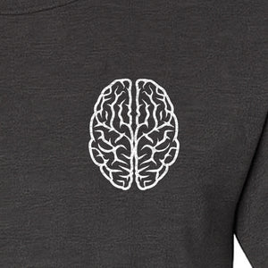 Brain Anatomy T-Shirt, Minimal Left Chest Graphic for Neurologists and Medical Students