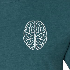Brain Anatomy T-Shirt, Minimal Left Chest Graphic for Neurologists and Medical Students