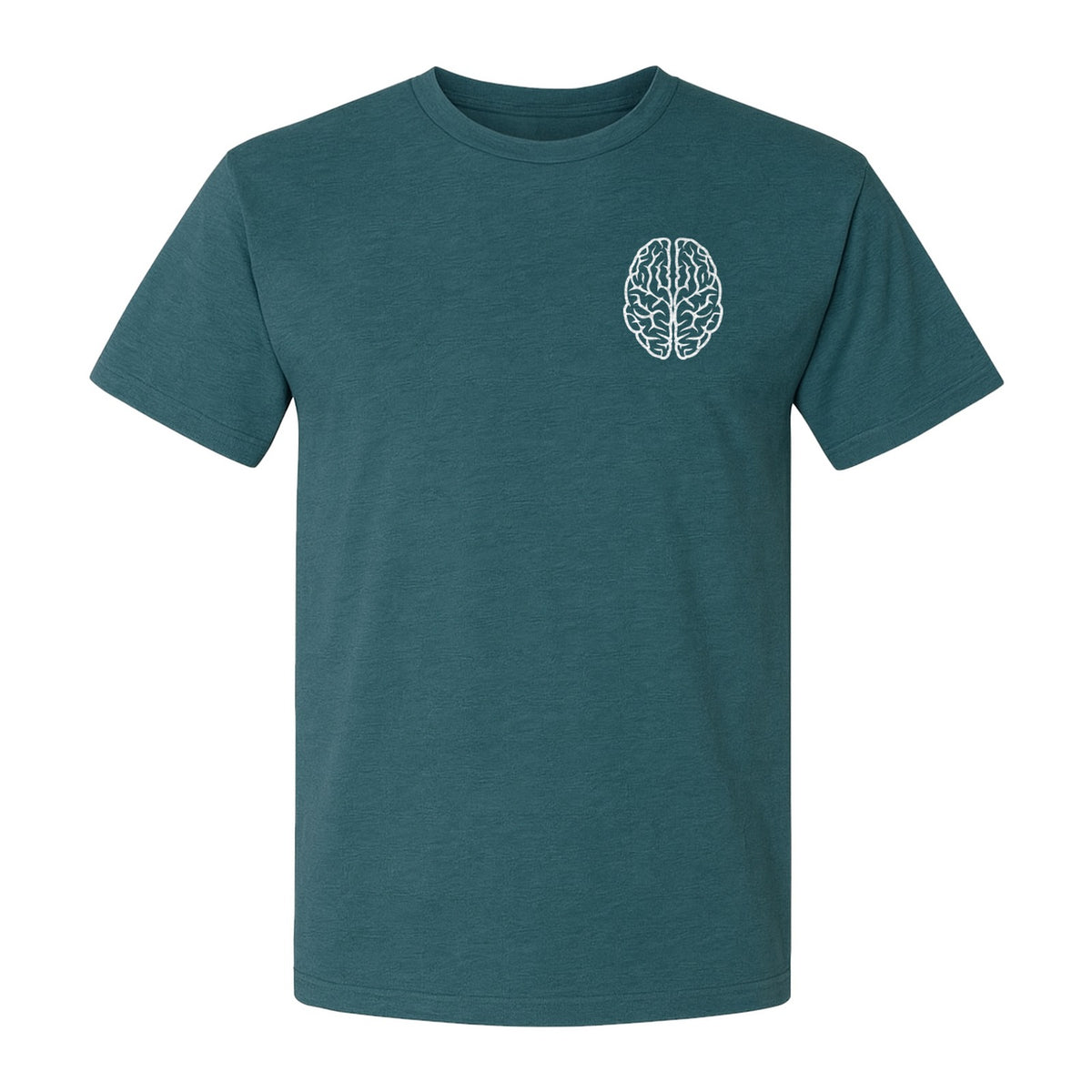 Brain Anatomy T-Shirt, Minimal Left Chest Graphic for Neurologists and Medical Students