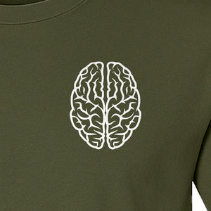 Brain Anatomy T-Shirt, Minimal Left Chest Graphic for Neurologists and Medical Students