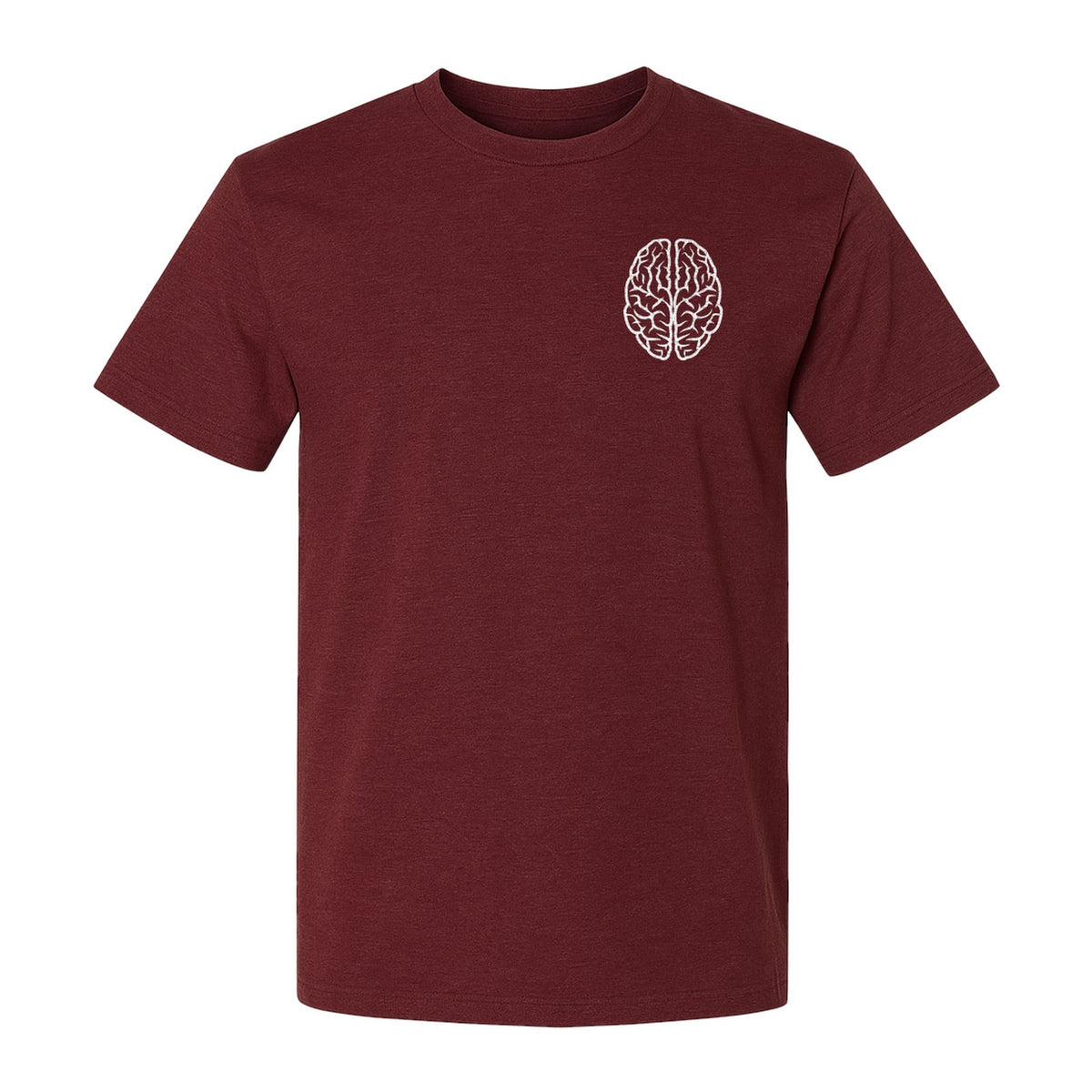 Brain Anatomy T-Shirt, Minimal Left Chest Graphic for Neurologists and Medical Students