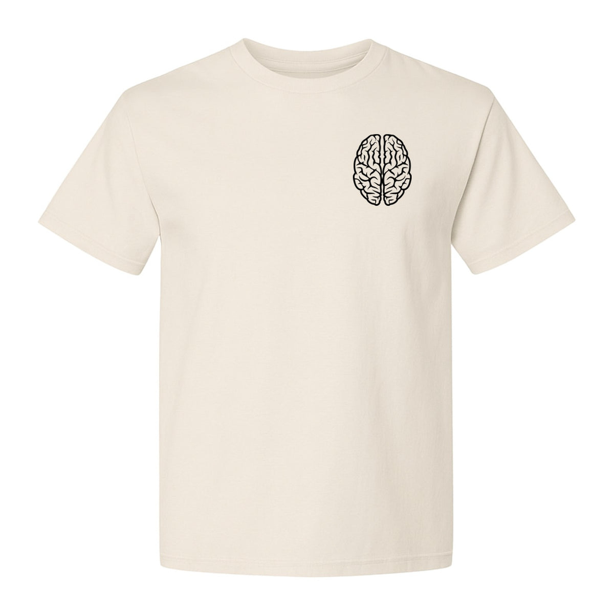Brain Anatomy T-Shirt, Minimal Left Chest Graphic for Neurologists and Medical Students