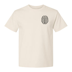 Brain Anatomy T-Shirt, Minimal Left Chest Graphic for Neurologists and Medical Students