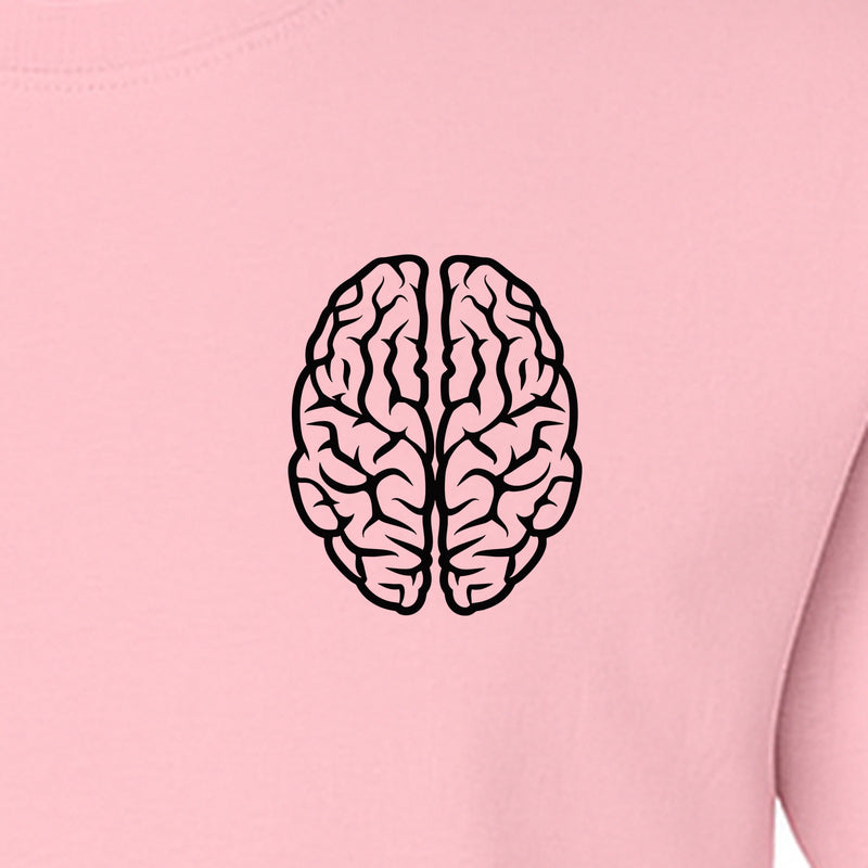 Brain Anatomy T-Shirt, Minimal Left Chest Graphic for Neurologists and Medical Students