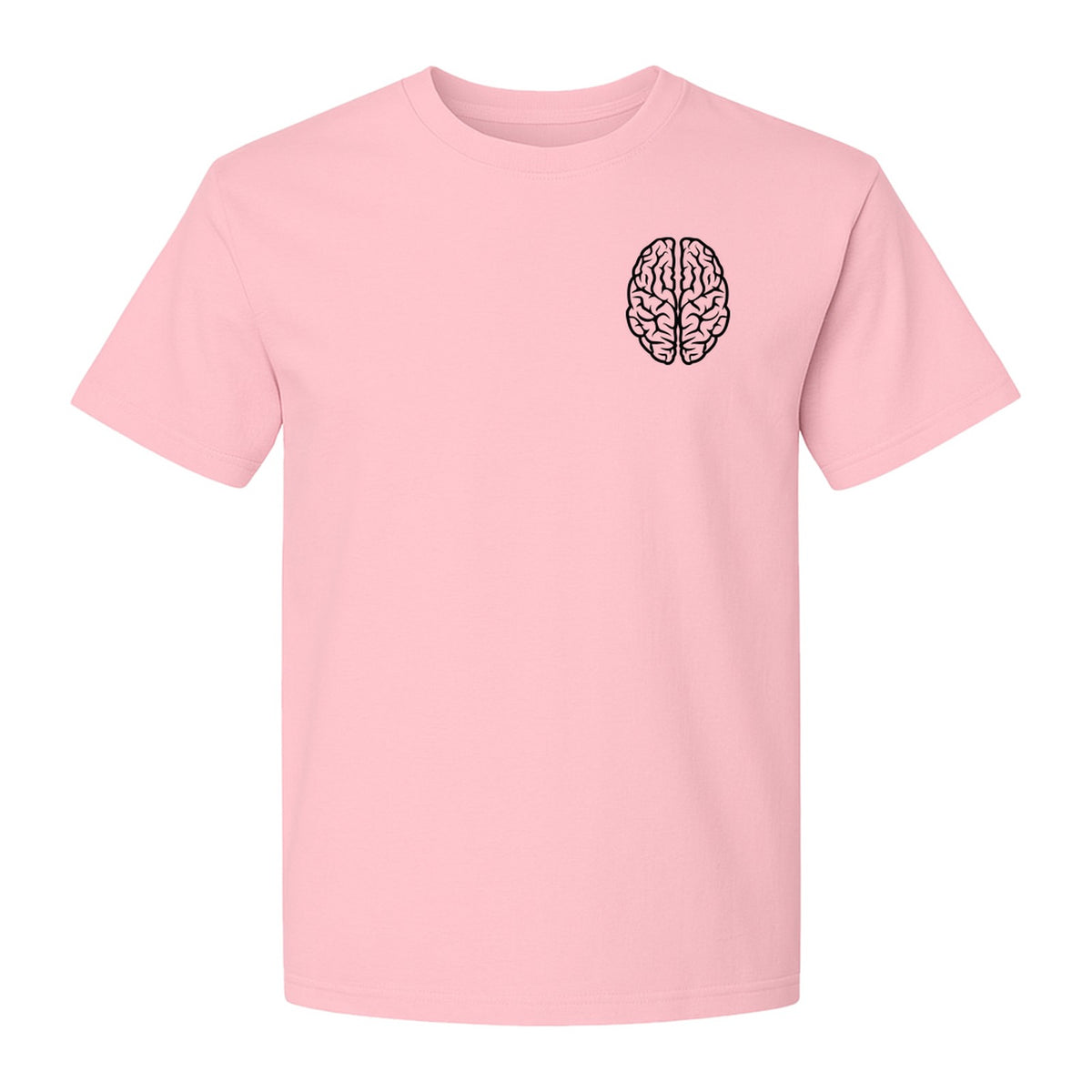 Brain Anatomy T-Shirt, Minimal Left Chest Graphic for Neurologists and Medical Students