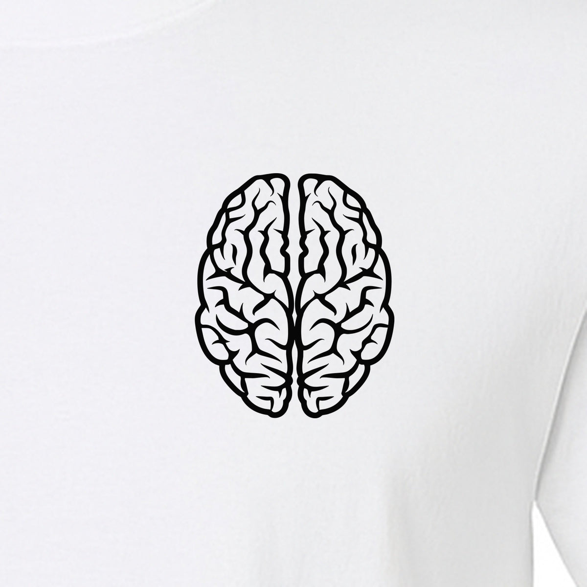 Brain Anatomy T-Shirt, Minimal Left Chest Graphic for Neurologists and Medical Students