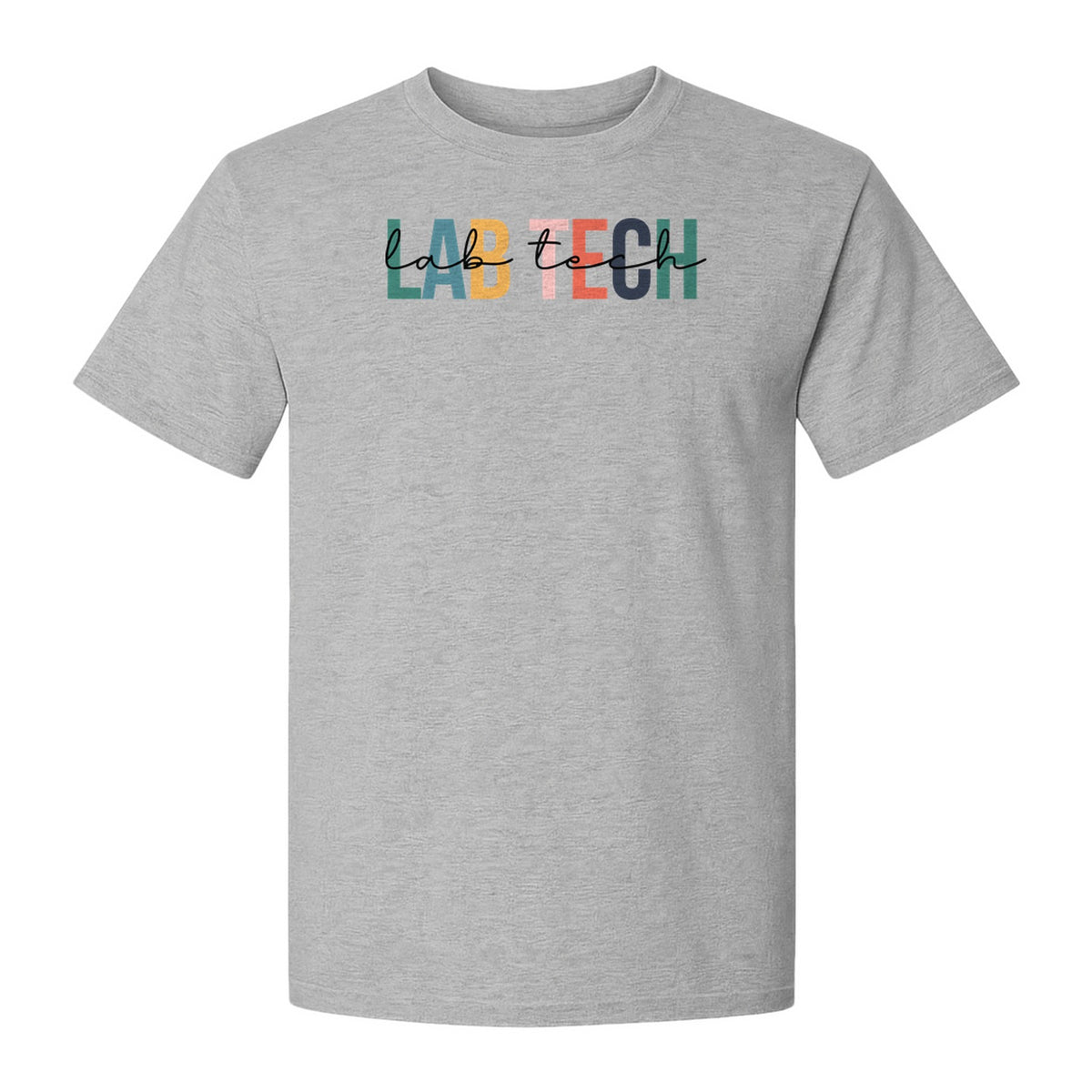 Lab Tech T-Shirt, Colorful Lettering Design for Medical Laboratory Professional Gifts
