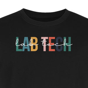 Lab Tech T-Shirt, Colorful Lettering Design for Medical Laboratory Professional Gifts
