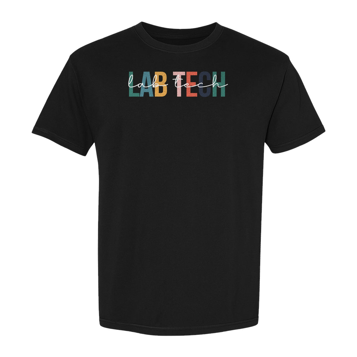 Lab Tech T-Shirt, Colorful Lettering Design for Medical Laboratory Professional Gifts