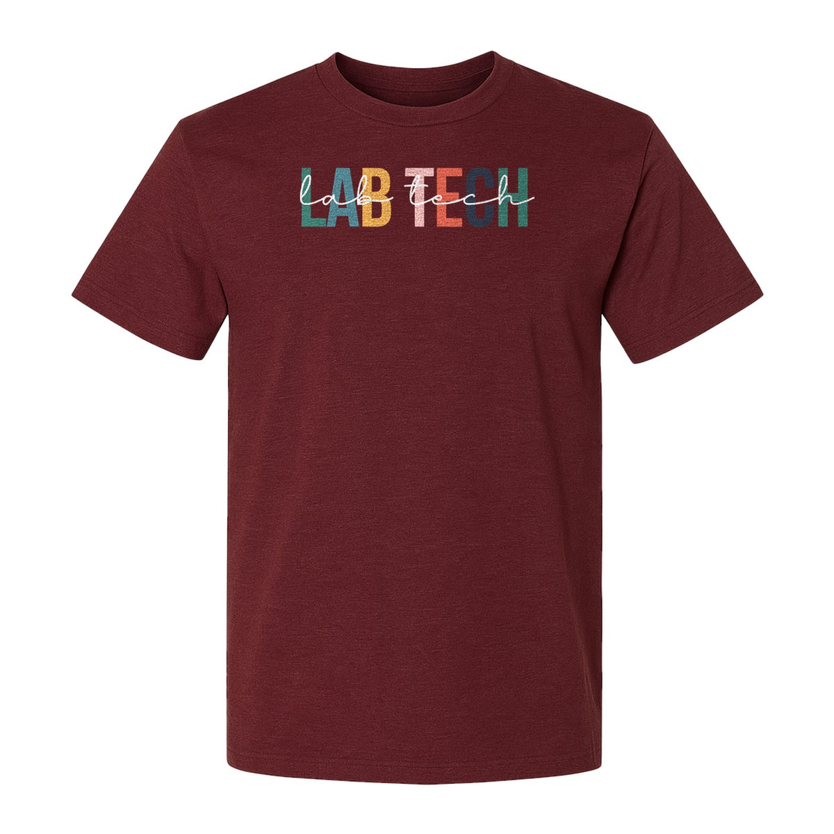 Lab Tech T-Shirt, Colorful Lettering Design for Medical Laboratory Professional Gifts