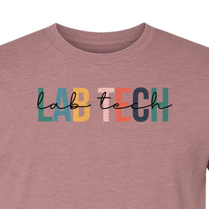 Lab Tech T-Shirt, Colorful Lettering Design for Medical Laboratory Professional Gifts