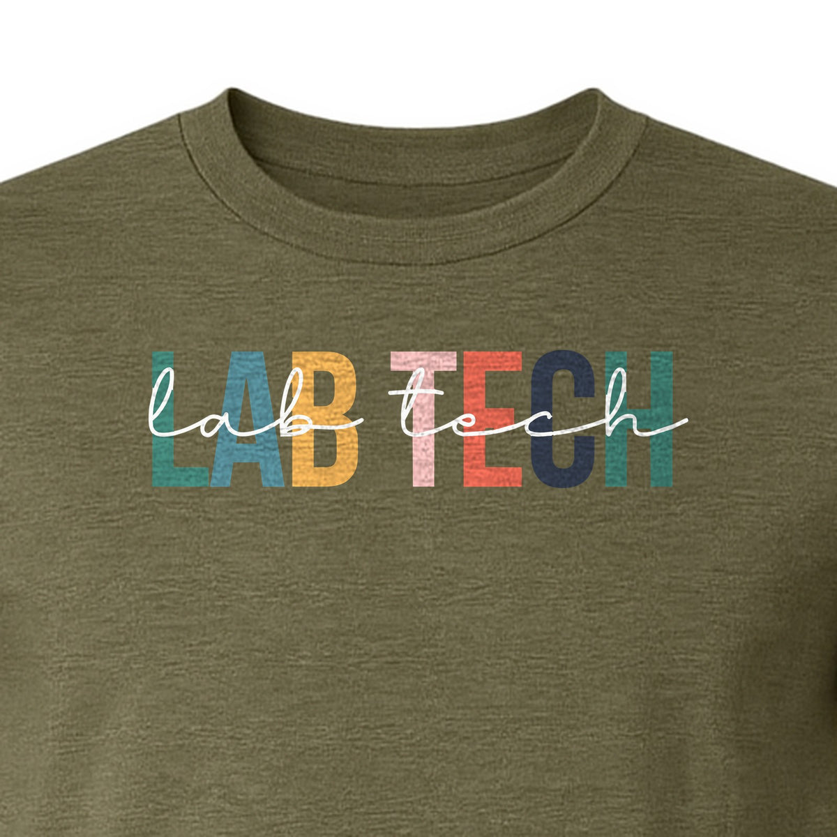 Lab Tech T-Shirt, Colorful Lettering Design for Medical Laboratory Professional Gifts