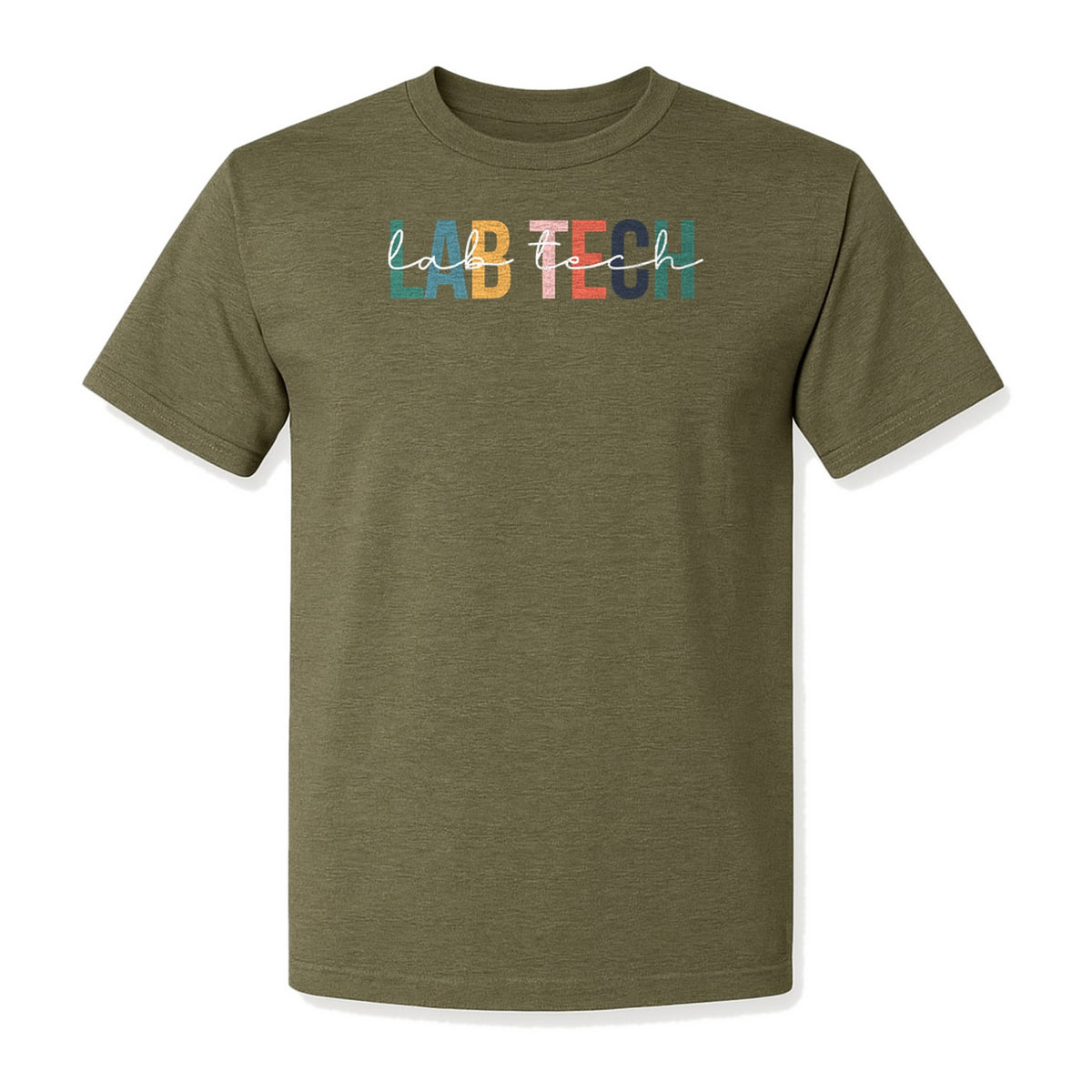 Lab Tech T-Shirt, Colorful Lettering Design for Medical Laboratory Professional Gifts