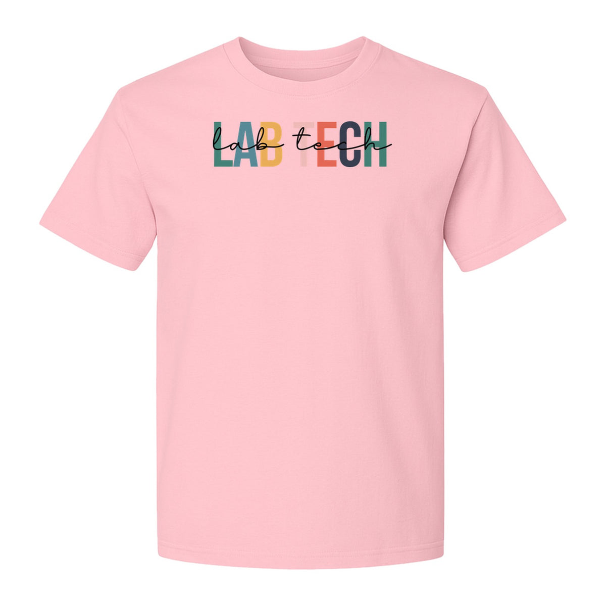 Lab Tech T-Shirt, Colorful Lettering Design for Medical Laboratory Professional Gifts