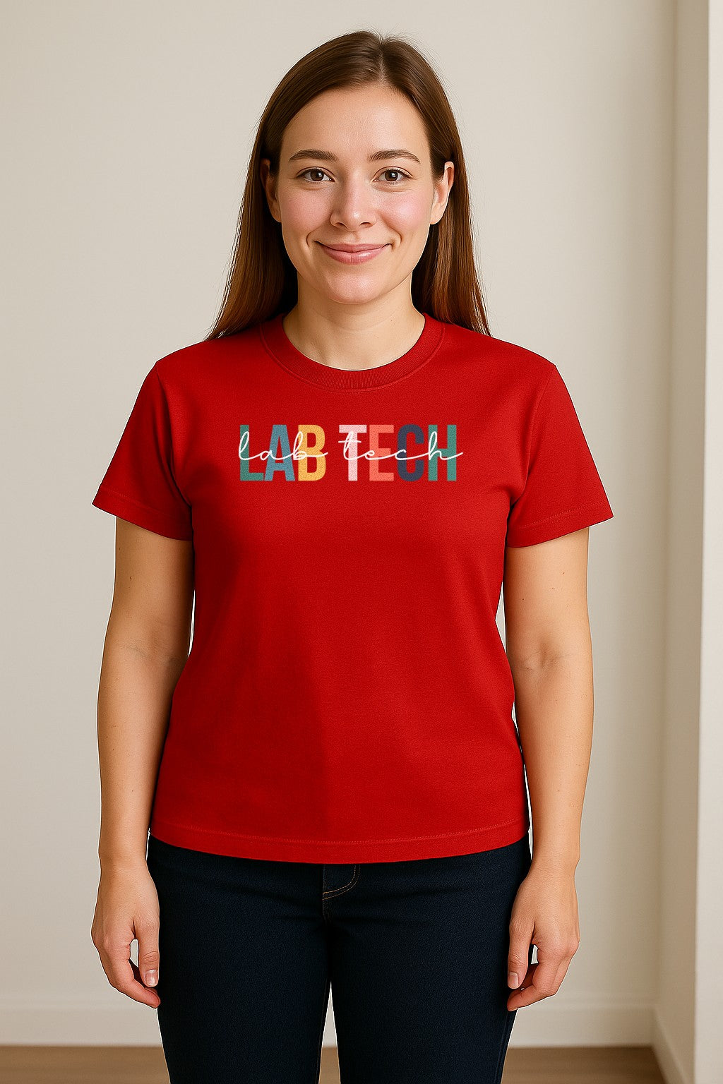 Lab Tech T-Shirt, Colorful Lettering Design for Medical Laboratory Professional Gifts