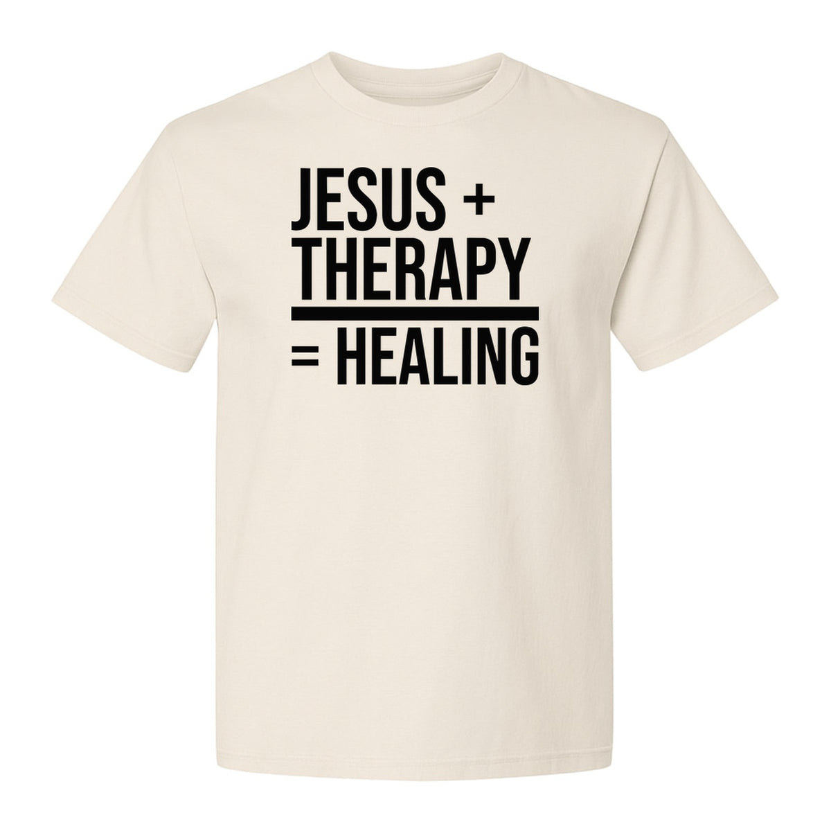 Jesus + Therapy = Healing T-Shirt, Christian Faith Message for Believers and Mental Wellness