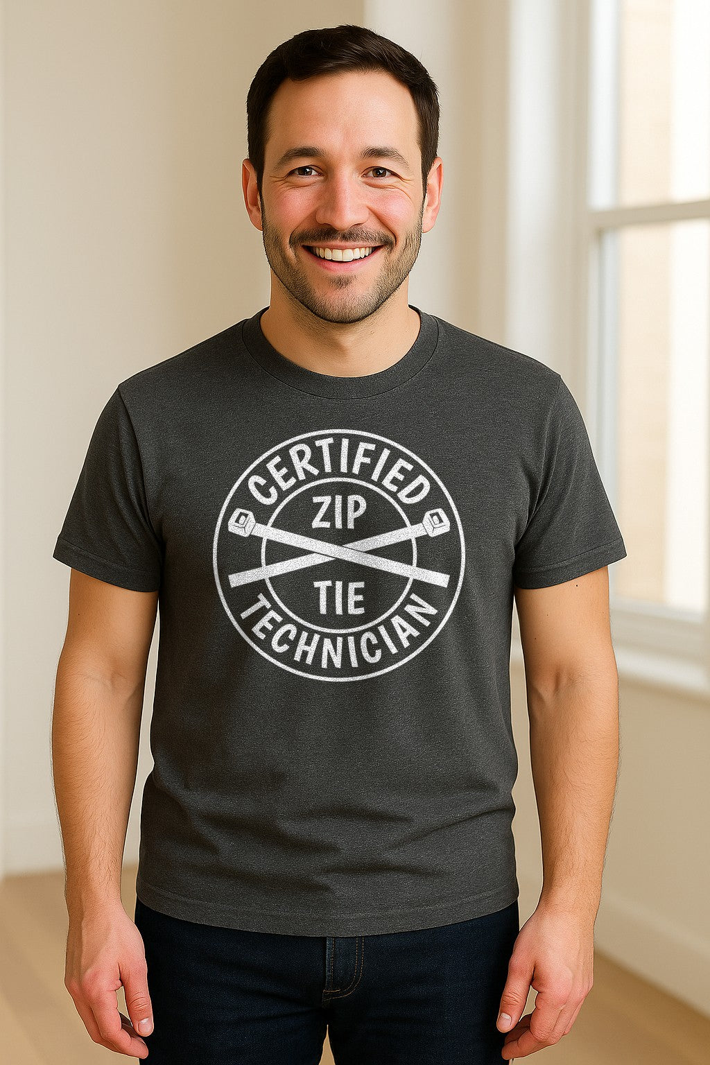 Zip Tie Technician T-Shirt, Certified Funny Mechanic Gift for Dad, Friend or Boyfriend
