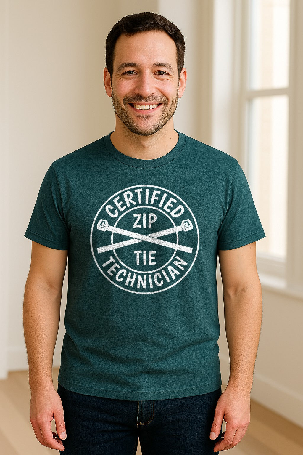Zip Tie Technician T-Shirt, Certified Funny Mechanic Gift for Dad, Friend or Boyfriend