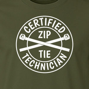 Zip Tie Technician T-Shirt, Certified Funny Mechanic Gift for Dad, Friend or Boyfriend