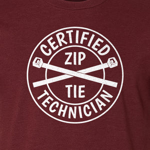 Zip Tie Technician T-Shirt, Certified Funny Mechanic Gift for Dad, Friend or Boyfriend