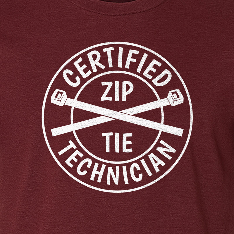 Zip Tie Technician T-Shirt, Certified Funny Mechanic Gift for Dad, Friend or Boyfriend