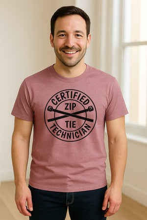 Zip Tie Technician T-Shirt, Certified Funny Mechanic Gift for Dad, Friend or Boyfriend