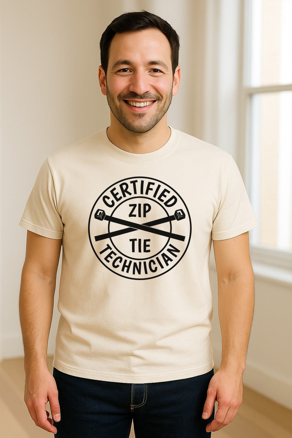 Zip Tie Technician T-Shirt, Certified Funny Mechanic Gift for Dad, Friend or Boyfriend