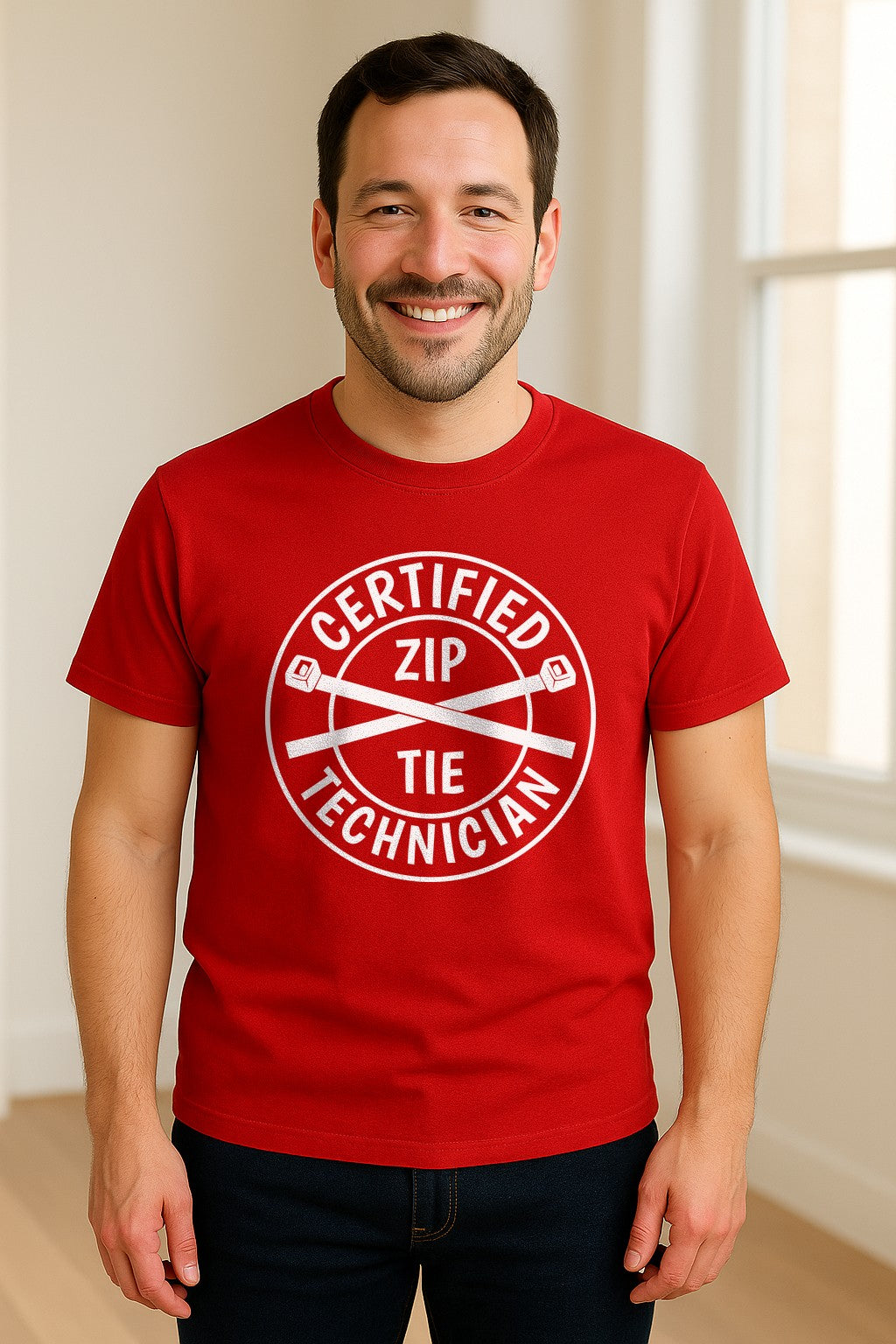Zip Tie Technician T-Shirt, Certified Funny Mechanic Gift for Dad, Friend or Boyfriend