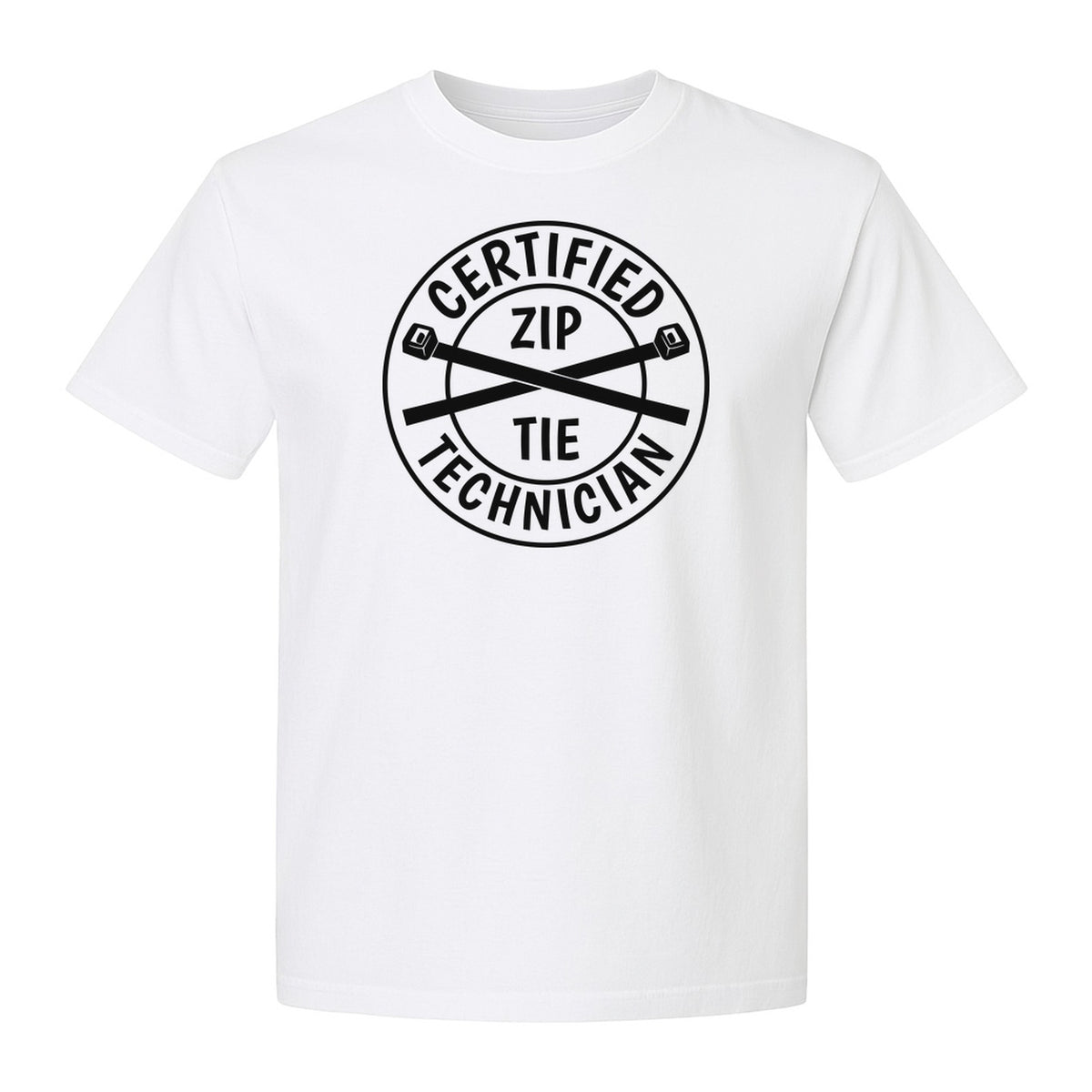 Zip Tie Technician T-Shirt, Certified Funny Mechanic Gift for Dad, Friend or Boyfriend