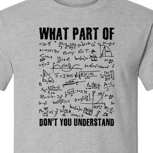 Math Teacher T-Shirt, What Part of Don't You Understand Equation Design for Educators
