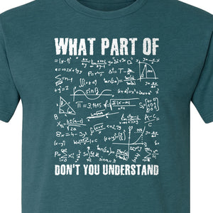 Math Teacher T-Shirt, What Part of Don't You Understand Equation Design for Educators
