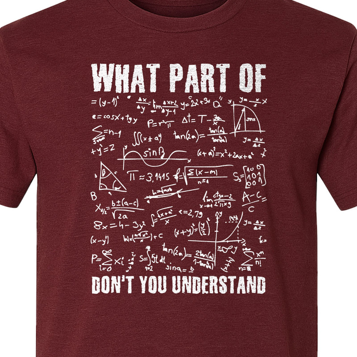 Math Teacher T-Shirt, What Part of Don't You Understand Equation Design for Educators