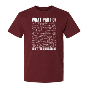 Math Teacher T-Shirt, What Part of Don't You Understand Equation Design for Educators