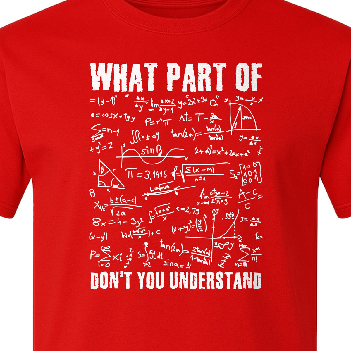 Math Teacher T-Shirt, What Part of Don't You Understand Equation Design for Educators