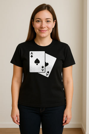 Ace of Spades T-Shirt, Playing Card Graphic for Poker Fans, Game Night and Casino Party Outfits